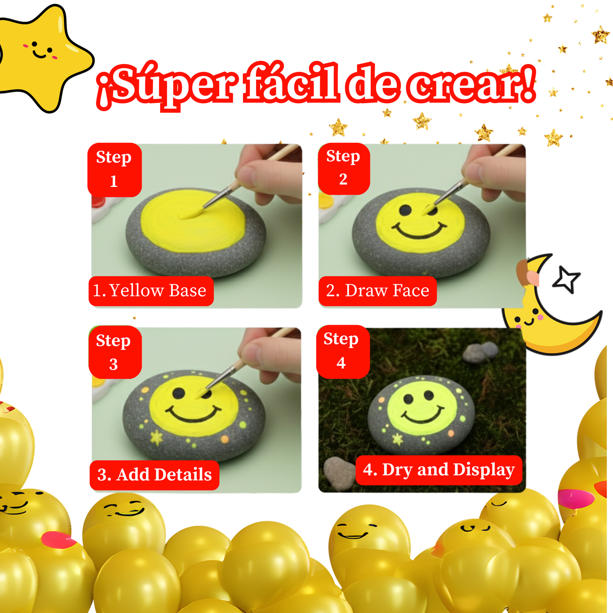 PINTA PIEDRAS QUE BRILLAN EN LA OSCURIDAD