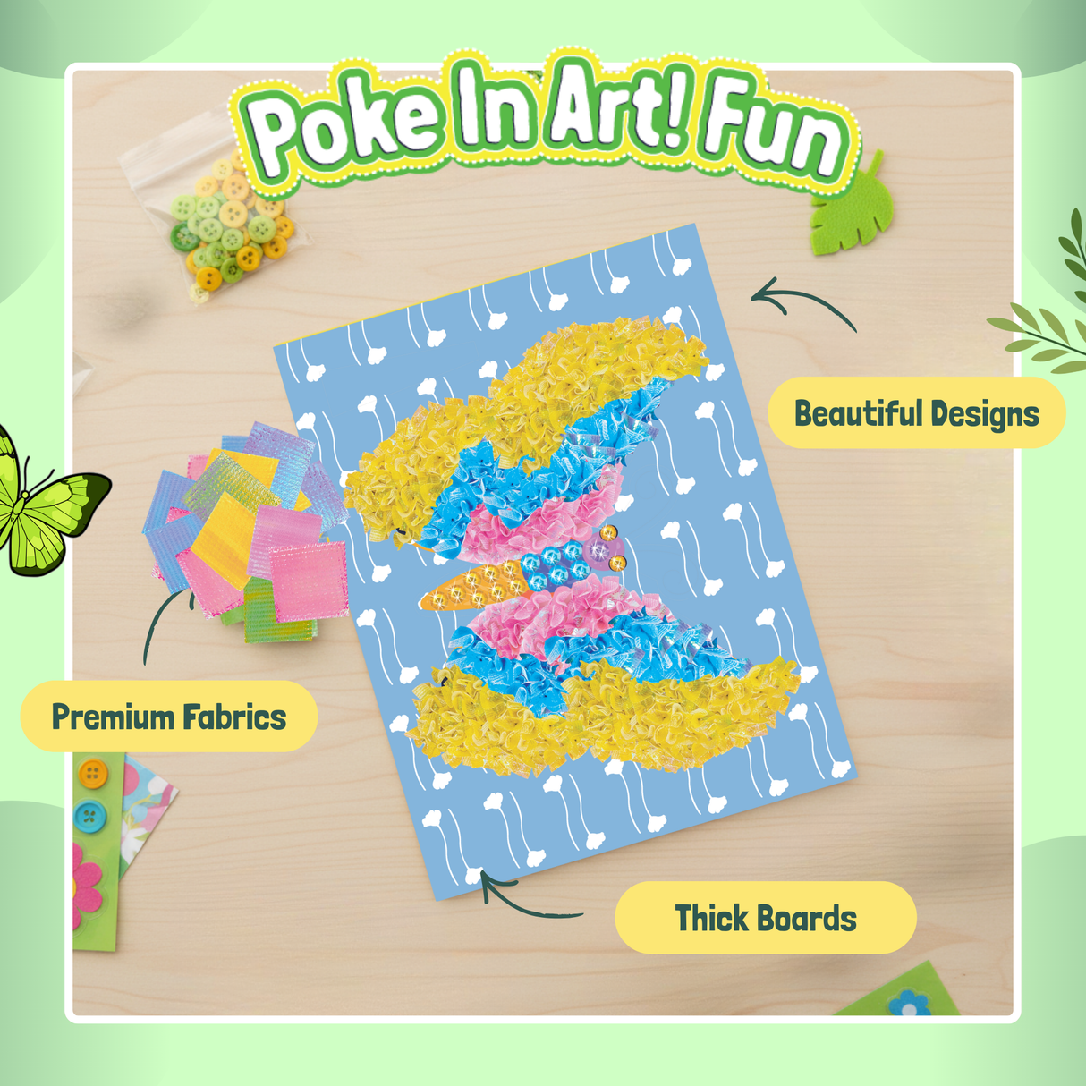 Poke In Art! - Blooming Flowers & Butterflies