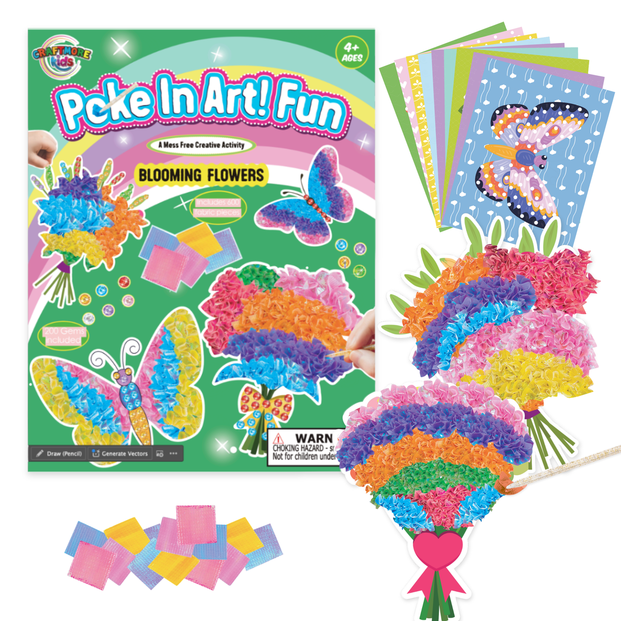 Poke In Art! - Blooming Flowers & Butterflies