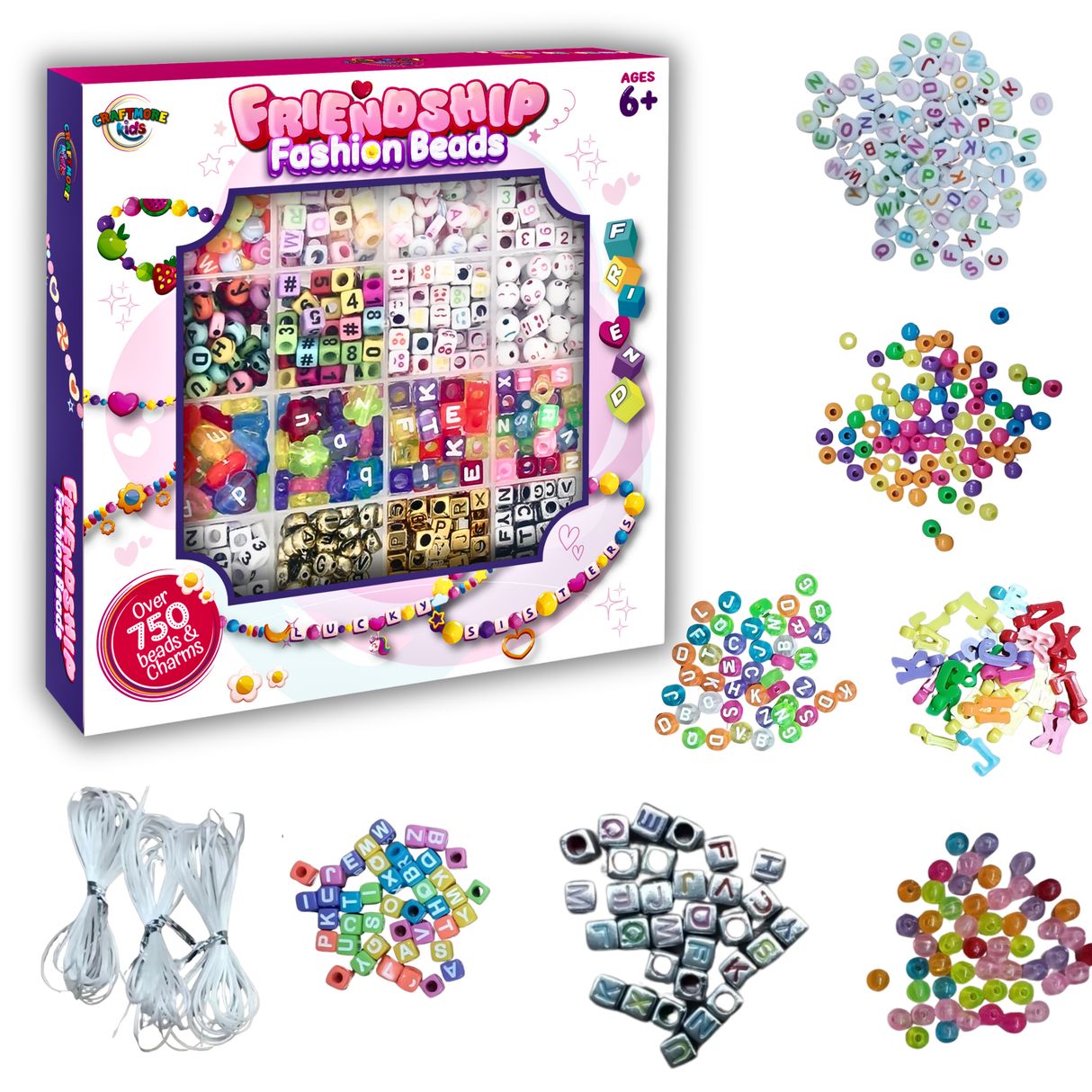 Alphabet Beads Friendship - Bracelet Making. 750 beads