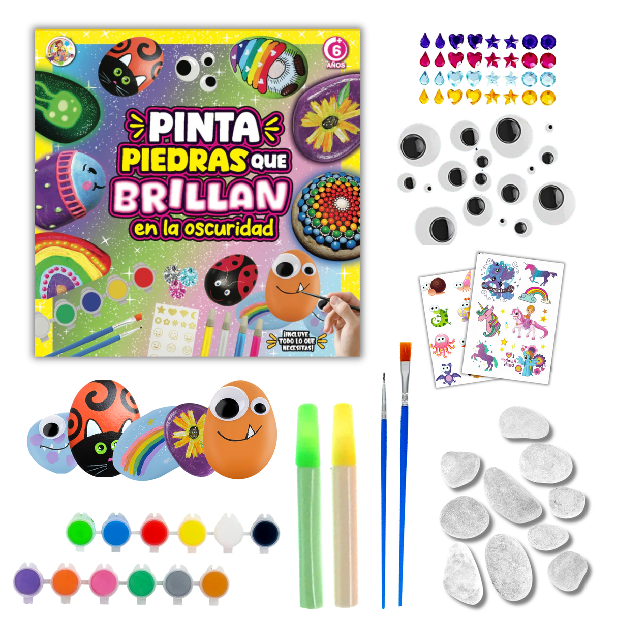 PINTA PIEDRAS QUE BRILLAN EN LA OSCURIDAD