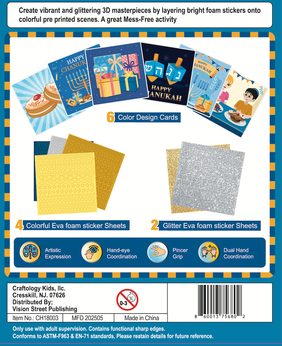 Chanukah Foam Tastic Fun Mess Free Activity Kit