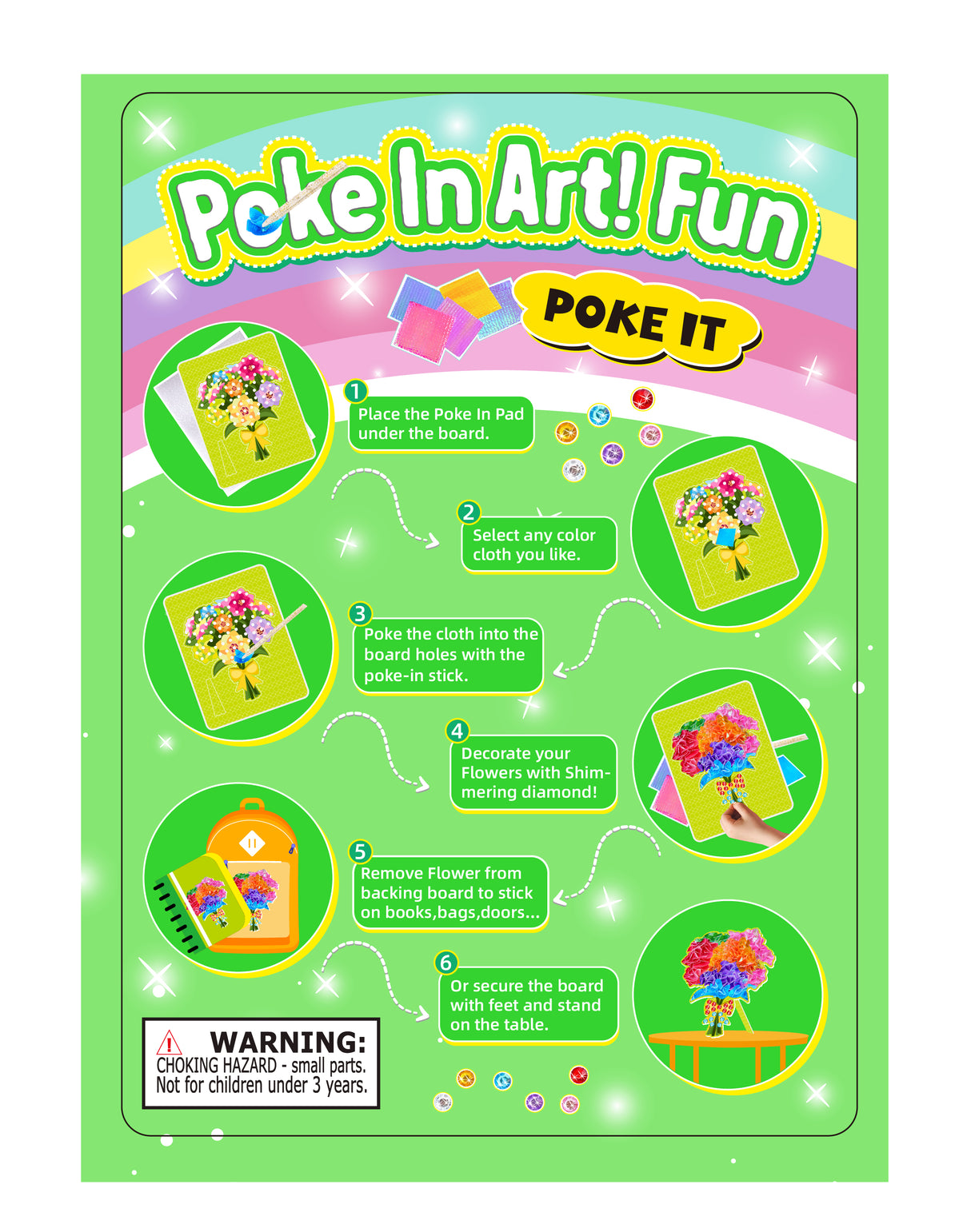 Poke In Art! -  Blooming Flowers & Butterflies