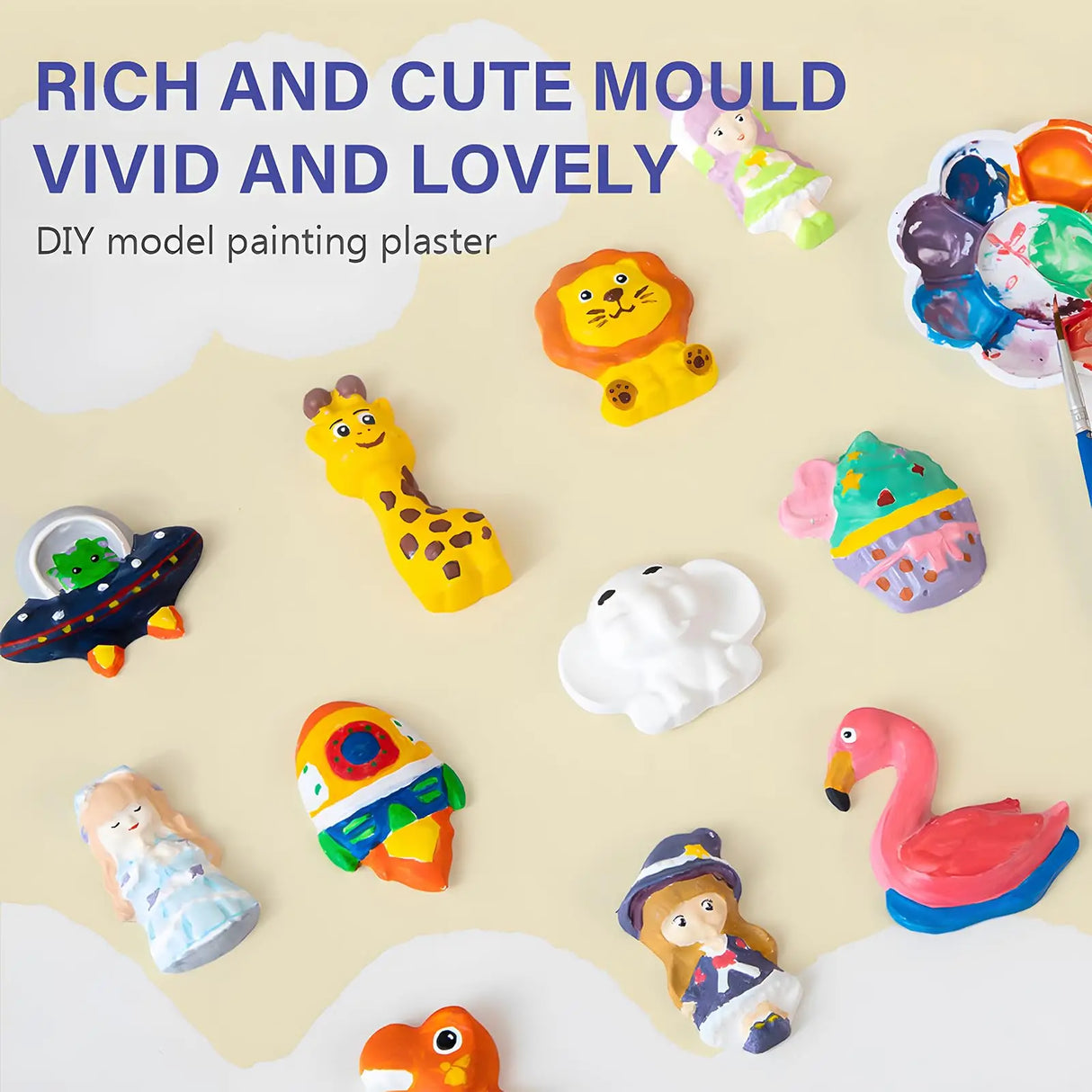 Kids model plaster Painting Kit,  4 Styles