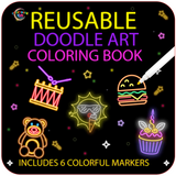 Reusable Kids Doodle Set – 2 Pack Giant Coloring Books with Markers