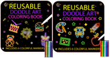 Reusable Kids Doodle Set – 2 Pack Giant Coloring Books with Markers