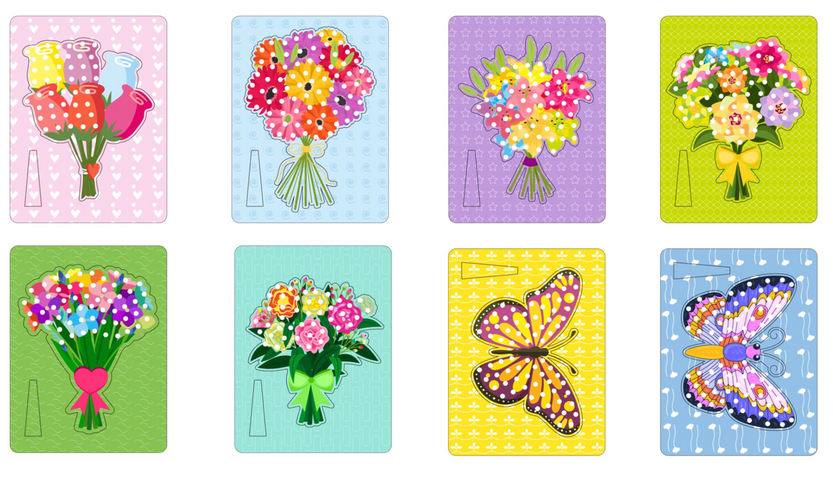 Poke In Art! -  Blooming Flowers & Butterflies