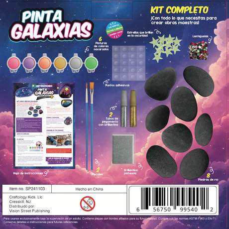 Spanish Language - Galaxy Rock Painting Kit