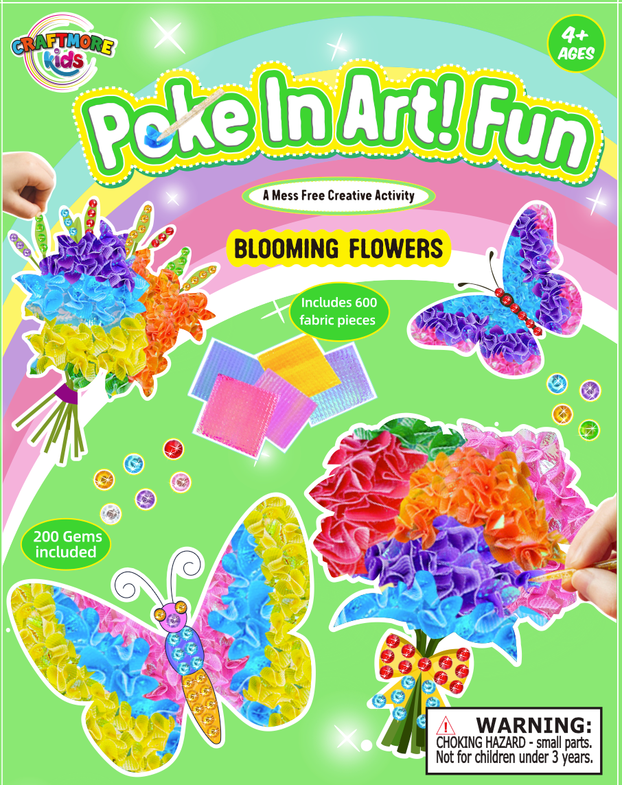 Poke In Art! -  Blooming Flowers & Butterflies