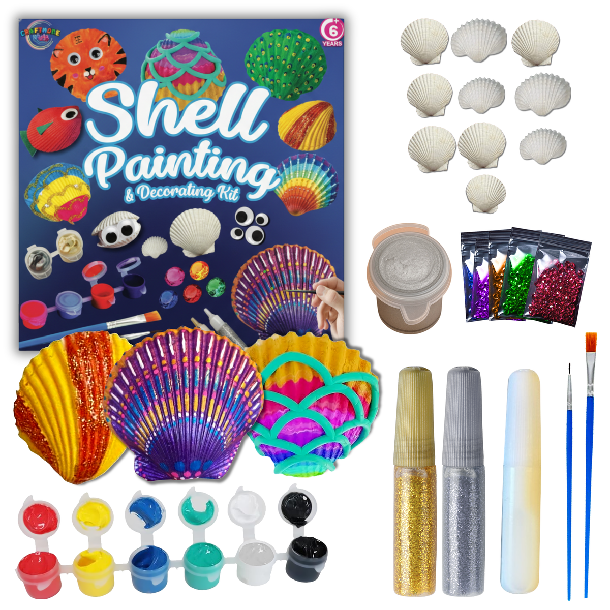 Shell Brand Kit Shell Painting Kit. Ages 4-10 – Craftology Kids